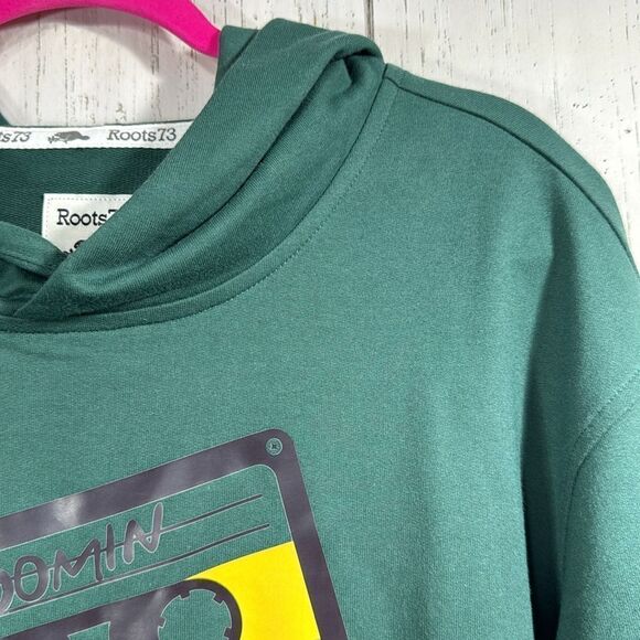 Roots73 Rome Records Graphic Hoodie Green Unisex Size L Retro Streetwear - Picture 3 of 15